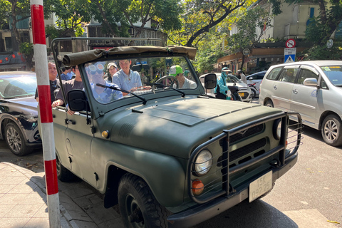 Hanoi Highlights, Train St & Hidden Gems Jeep Discovery Tour Jeep Food Tour: City highlights & Foods.
