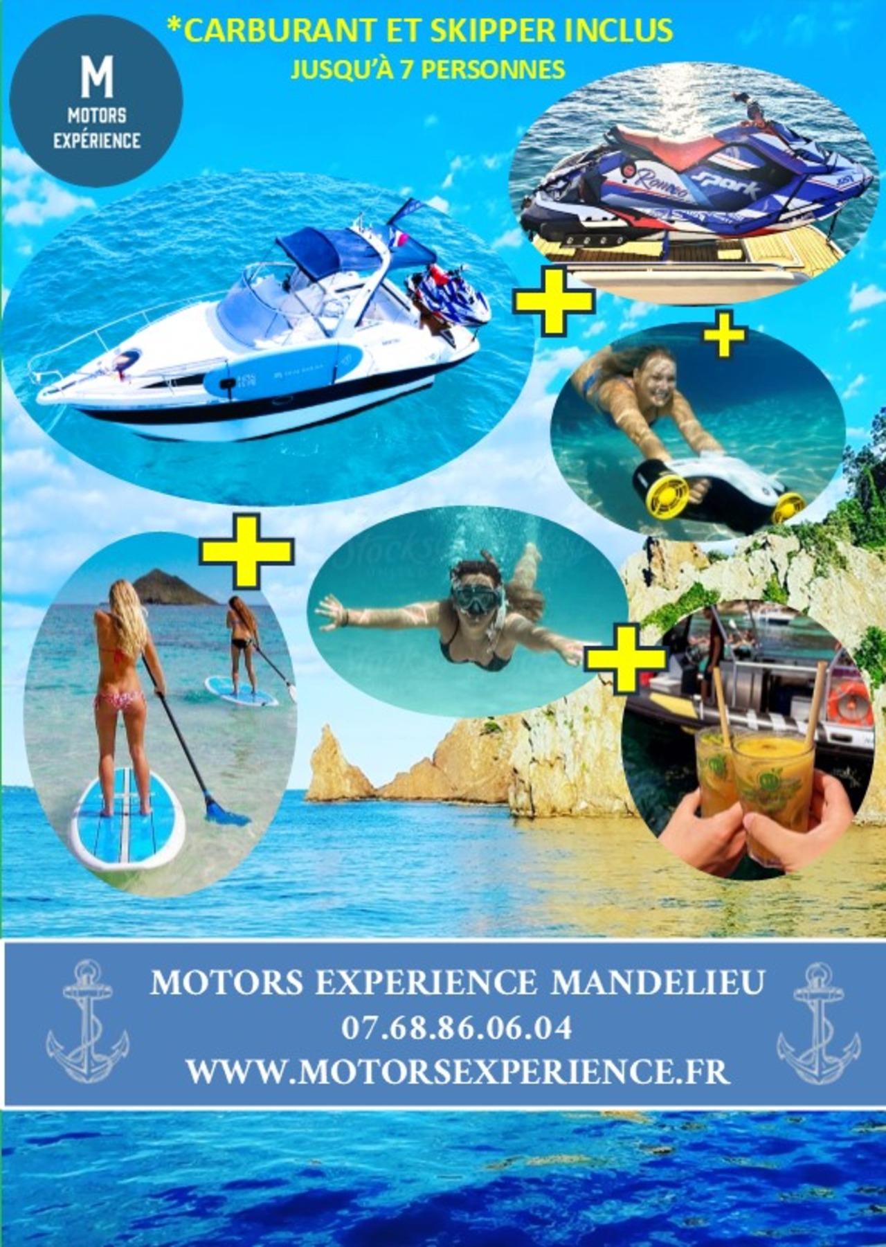 Mandelieu: Ganztägig Boot Jet-Ski Paddel Unterwasser-Scooter...