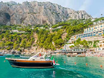 From Sorrento: Capri Boat Cruise with Drinks & Pickup