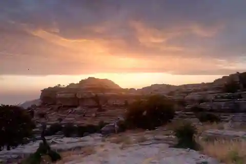 Sunset in El Torcal de Antequera with transportation from Antequera