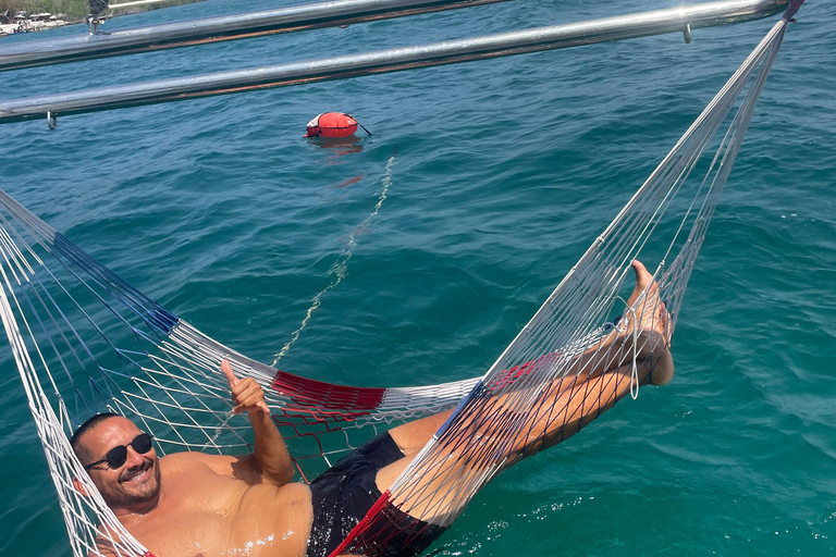 Cartagena: Overnight Catamaran Rosario Islands Trip Catamaran sunset and sleeping