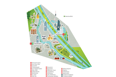 Wenen: Avondrondvaart langs de DonauWenen: avondrondvaart over de Donau
