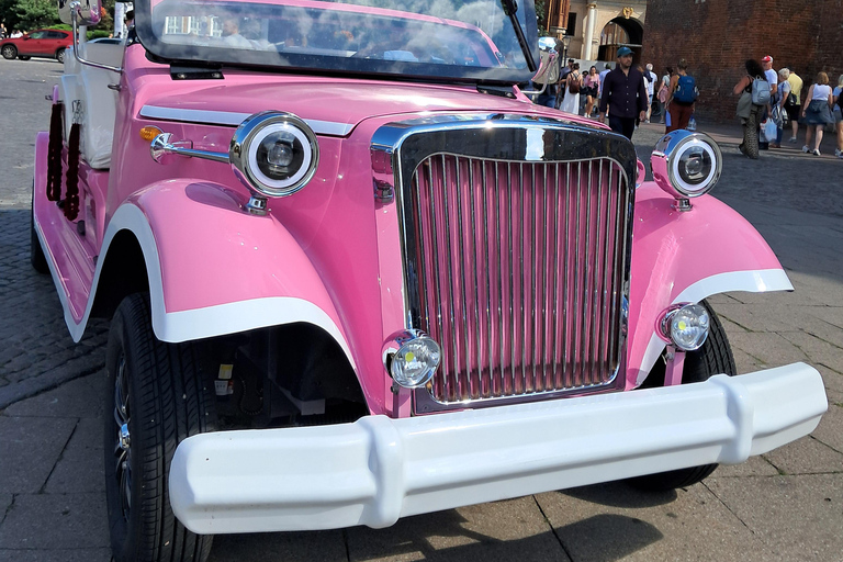 Gdańsk: Stylish Pink Retro Party Ride with Music & Photos