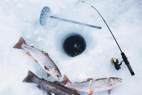 Levi: Ice Fishing Experience with Hot Drink