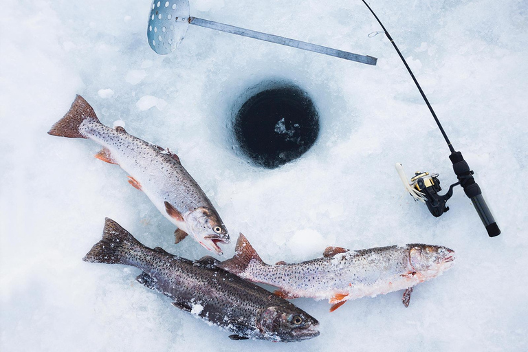 Levi: Ice Fishing Experience with Hot Drink