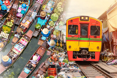 Bangkok: Maeklong and Damneon Floating Market Join Tour