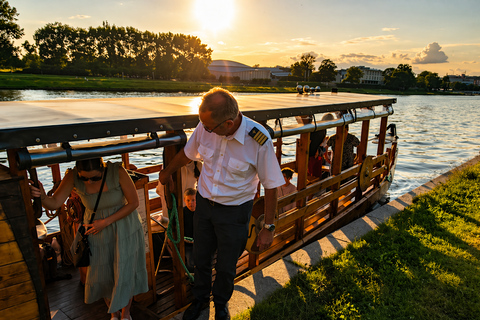 Krakow: Sunset & Night Cruise on a Traditional Wooden Boat