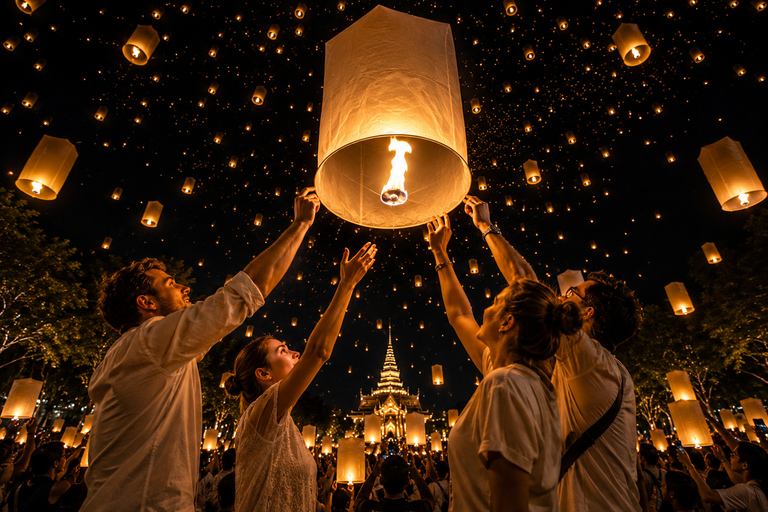 Chiang Mai: Magical Loy Krathong Sky Lantern YiPeng Festival VIP Ticket with Round Trip Transfer Meeting Point