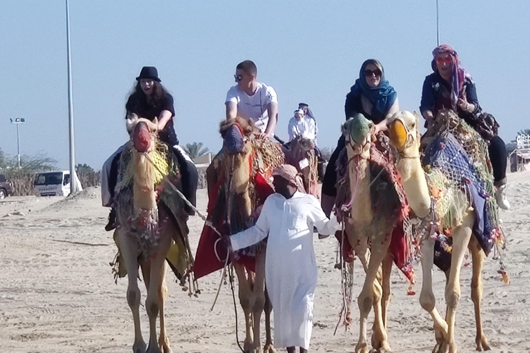 Safari dans le désert, promenade à dos de chameau, planche à sable et excursion en mer intérieureSafari, Dune Bashing, Camel Ride, Sandboard & Inland sea tour