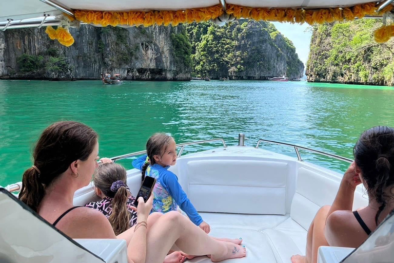 Phuket: Privé speedboot charter naar Phi Phi &amp; Khai eilanden