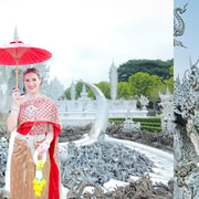 Chiang Rai: Photos of traditional Thai costumes, White Temple Chiang Rai: Photos of traditional Thai costumes, White Temple