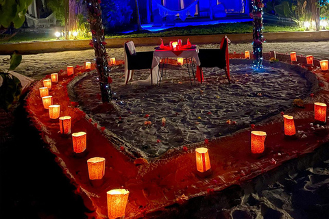 Romantic Beach Dinner with Drone Photos