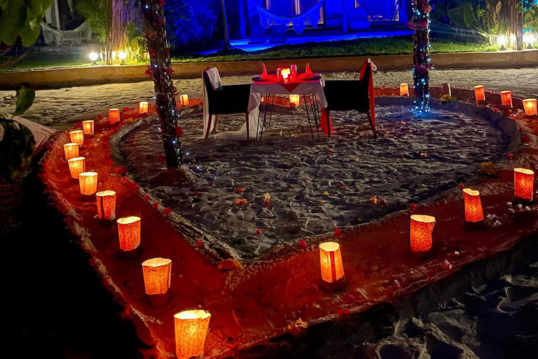 Romantic Beach Dinner with Drone Photos