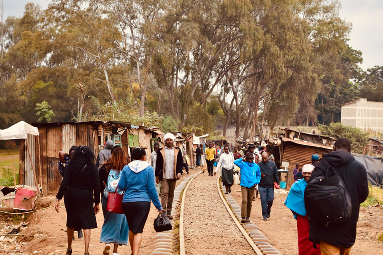 Visit a local Bar, Seeing the overview of the slum, Walking.