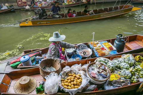 Depuis Bangkok : Marché flottant et marché ferroviaire de Maeklong