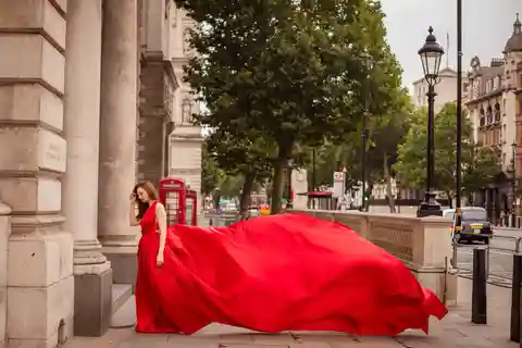 Flying dress professional photoshoot with pro photographer