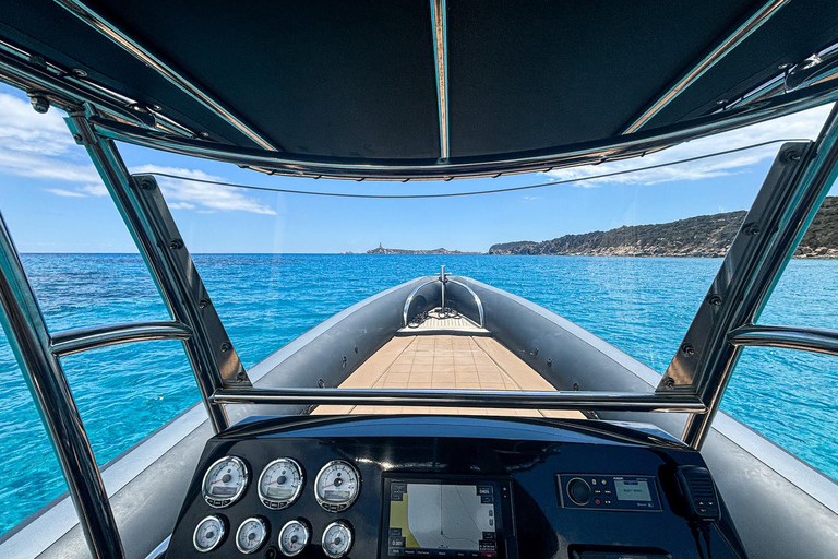Cagliari: Zodiac Boat Tour, 3-4 SwimStops, Wine & Snorkeling Cagliari: Zodiac Boat Tour, 3-4 Stops, Wine & Snorkeling