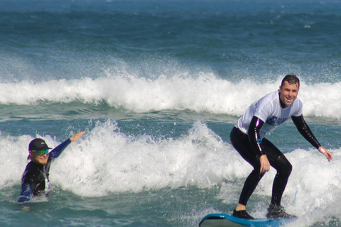 Surfinglektion på Fuerteventura