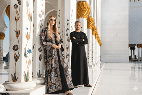 Abu Dhabi Elite Day-trip: Sheikh Zayed Mosque & Royal Palace Small Group Mercedes Sprinter in German