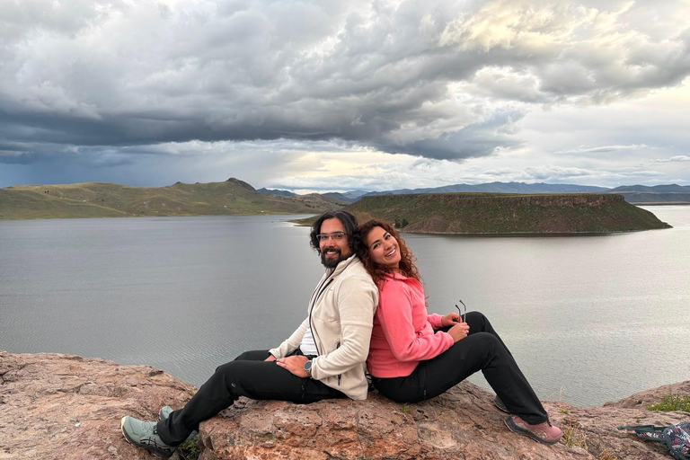 Sillustani Necropolis watching the sunset over the Umayo Lagoon