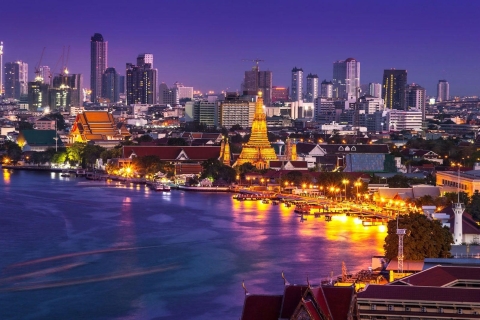 Bangkok: Crucero Meridiano por el río Chao Phraya con BuffetCena crucero al atardecer
