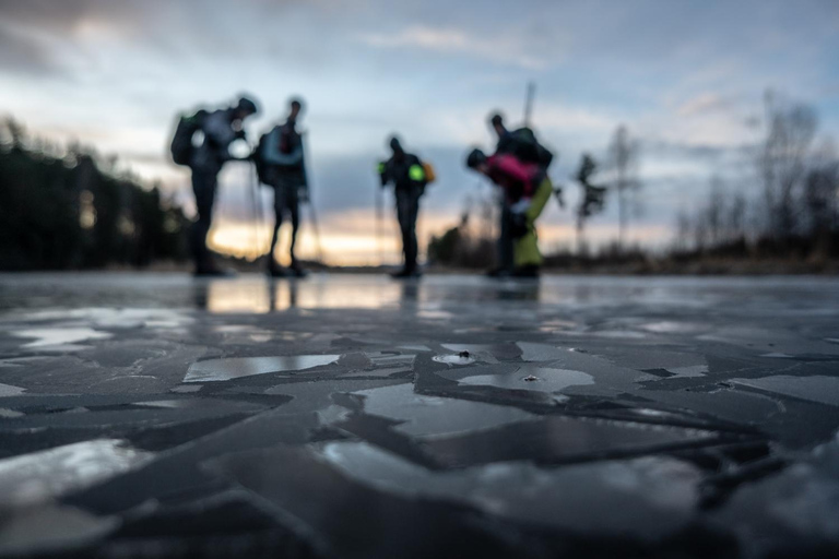 Stockholm: Ice Skating with fire & chance of Northern Lights