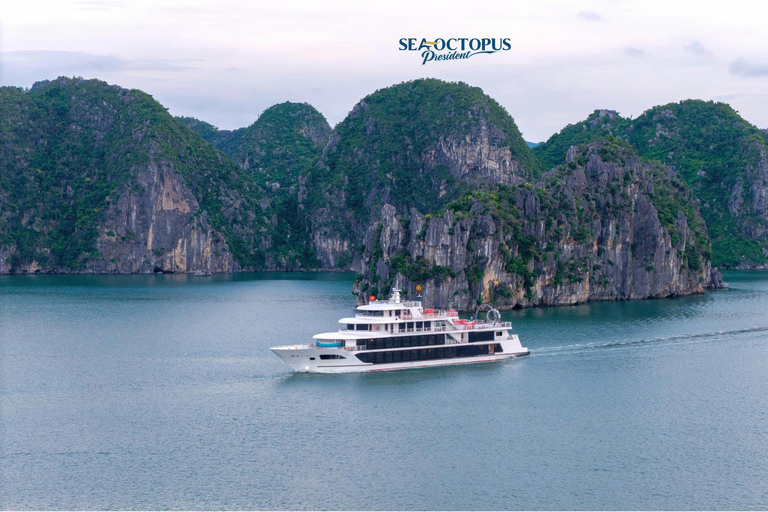 Ha Long Bay Day Tour by 6-Star Sea Octopus President Cruise Sea Octopus President: Explore Ha Long Bay with Buffet Lunch and Pool