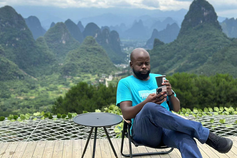 Guilin : visite privée d&#039;une journée à Yangshuo, vue sur les montagnes à vol d&#039;oiseau