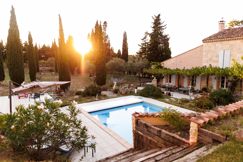 La Clape: afternoon at the pool & tour of the barrel room at the château La Clape: afternoon at the pool & tour of the winery at the château