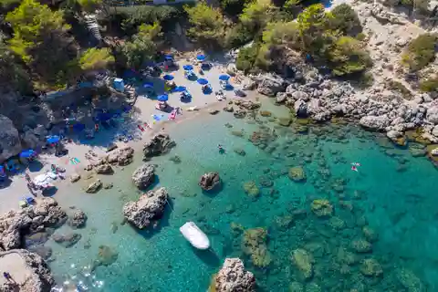 Rhodes: Anthony Quinn Bay E-Bike Tour with Snorkeling