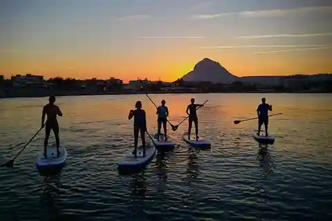 Jávea: Zonsondergang Paddle Board Tour, Grotten verkennen, Snorkelen