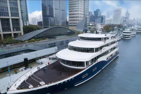 Croisière de luxe à Shanghai : vue nocturne avec buffet de fruits de mer