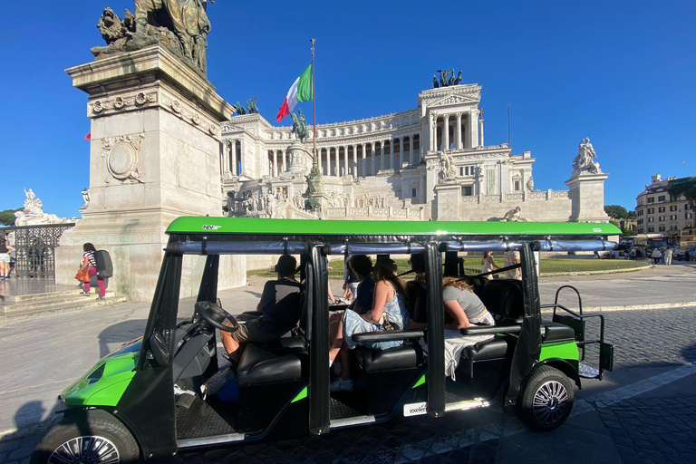 Roma: Excursión en carrito de golf con degustación de helado artesanalExcursión en carrito de golf en francés