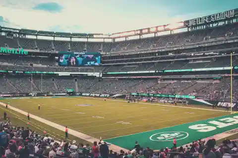 Voetbalwedstrijd New York Jets in het Metlife Stadium
