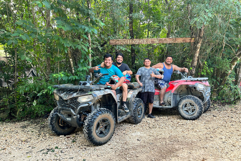 Puerto Morelos: Jungle ATV Adventure, Ziplines and Cenote Single ATV from Tulum