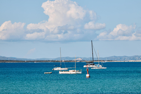 Ibiza: Formentera Boat and Bike Guide Tour +Sunset Party Gold Edition: Formentera Bike & Boat Adventure from Ibiza