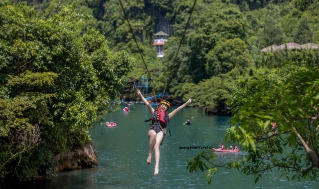 Visit From DongHoi Paradise Cave and Zipline Dark Cave 1 day tour in Quang Binh, Vietnam