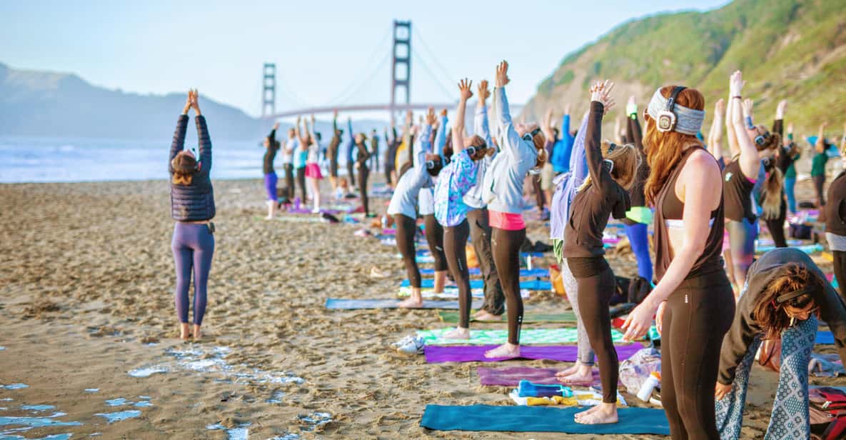 San Francisco: Silent Disco Yoga at Baker Beach GetYourGuide