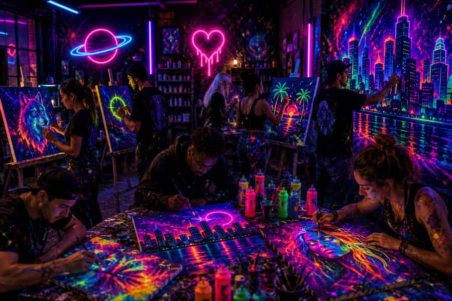 Chicago: Workshop für Neon-Schwarzlichtmalerei. Foto: GetYourGuide Chicago: Workshop für Neon-Schwarzlichtmalerei. Foto: GetYourGuide