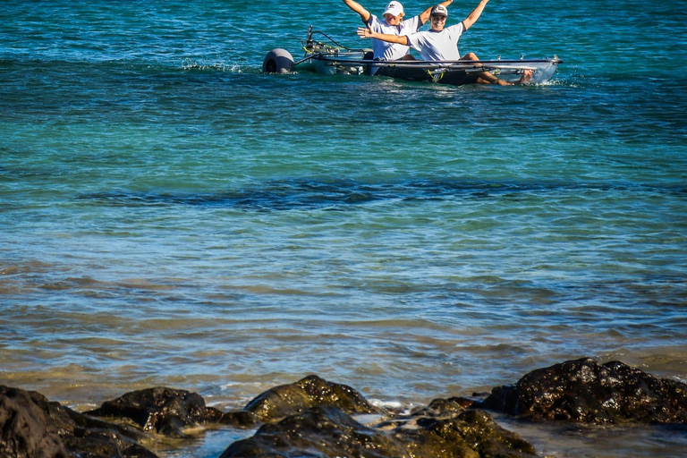 Fuerteventura: Kayak elettrico trasparente con guidaTour nautico premium in kayak elettrico trasparente