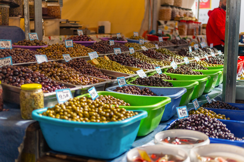 Athènes : Visite du marché alimentaire et cours de cuisine avec vinAthènes : Cours de cuisine de 4 heures avec visite du marché