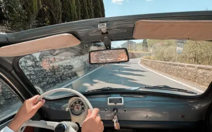 Von Siena aus: Tagestour in einem Vintage Fiat 500 mit Weingut