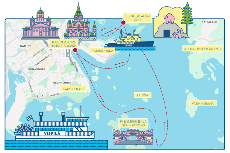 Helsinki: Guided Sightseeing Cruise on a unique ship