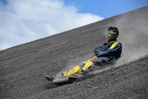 Surf the Fire: Volcano Sand Boarding at Cerro Negro in León