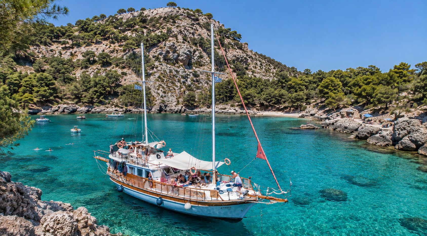 Rhodos: All-Inclusive-Bootsfahrt mit Mittagessen, Getränken & Transfers