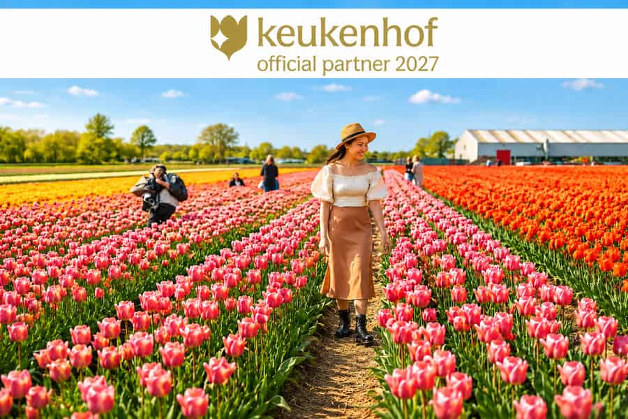 Amsterdam: Keukenhof, Besuch einer Tulpenfarm & Fahrt durch die Windmühlenlandschaft. Foto: GetYourGuide