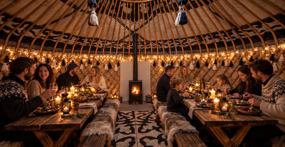 Levi: Northern Lights Yurt Dinner & Arctic Village