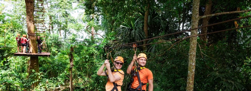 Khao Lak : éléphant éthique, tyrolienne et quad premium