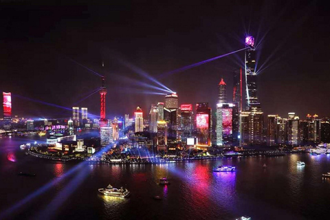 Schitterende avondverlichting in Shanghai: Riviercruise &amp;Privétransfer