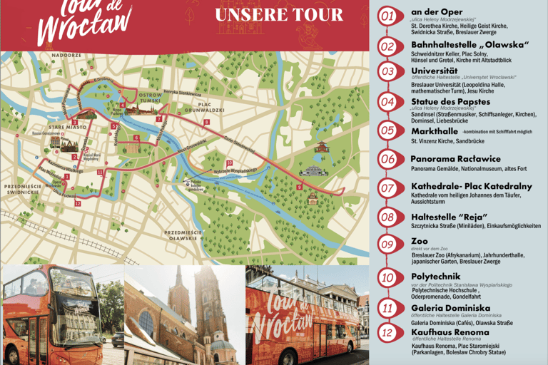 Tour de Wroclaw (Hop-On/Hop-Off-Bustour mit Carbio)